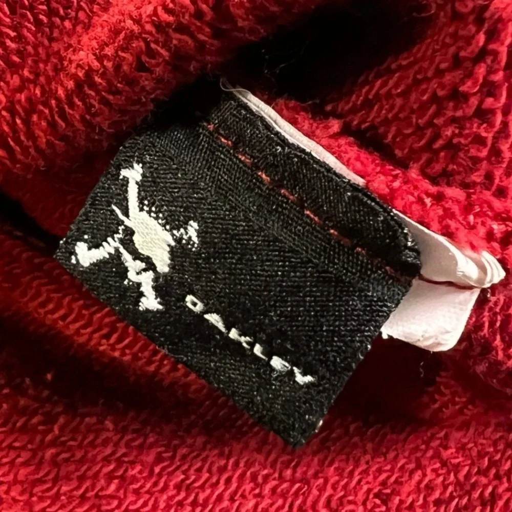 Oakley Hoodie Mens Large Red Quarter‎ Zip Custom Fit Raglan Sleeve Sweatshirt